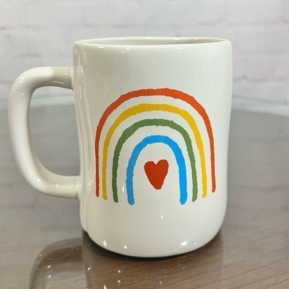 RAE DUNN ceramic mug! LGBQT motivational qoute “Spread Joy” & Rainbow Graphic - Picture 1 of 5